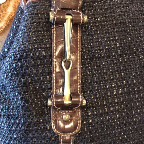 Dark Brown Woven Purse with Beautiful Horse Bit Details - Picture 4 of 6